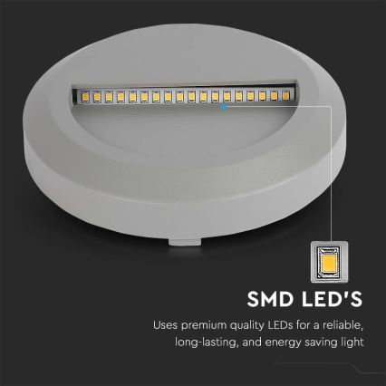 LED Außen-Treppenleuchte LED/2W/230V IP65 3000K grau