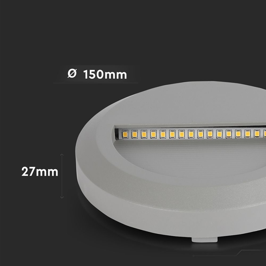 LED Außen-Treppenleuchte LED/2W/230V IP65 3000K grau