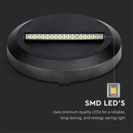LED Außen-Treppenleuchte LED/2W/230V IP65 3000K Schwarz