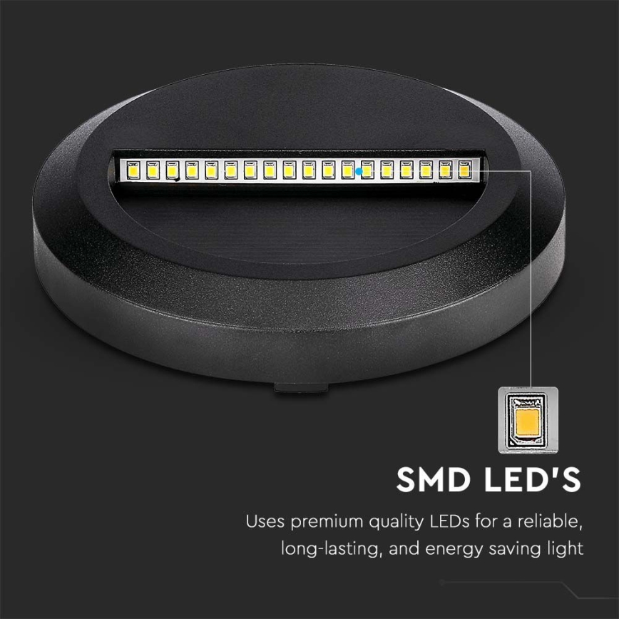 LED Außen-Treppenleuchte LED/2W/230V IP65 3000K Schwarz