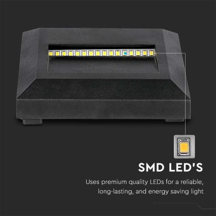 LED Außen-Treppenleuchte LED/2W/230V IP65 4000K Schwarz