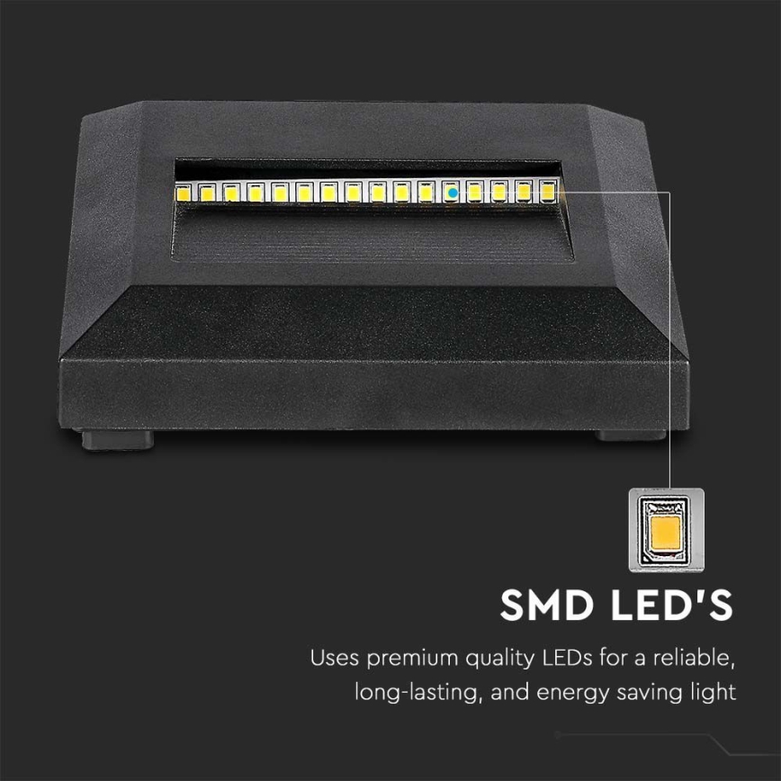 LED Außen-Treppenleuchte LED/2W/230V IP65 4000K Schwarz