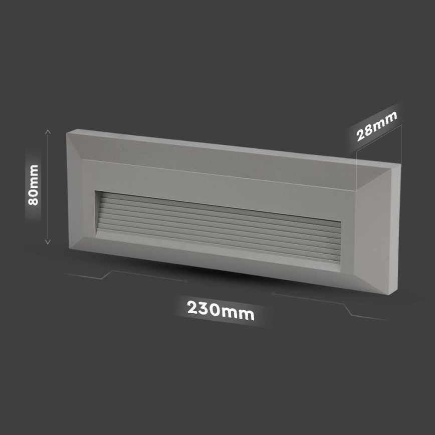 LED Außen-Treppenleuchte LED/3W/230V IP65 3000K grau