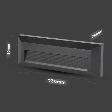 LED Außen-Treppenleuchte LED/3W/230V IP65 3000K Schwarz