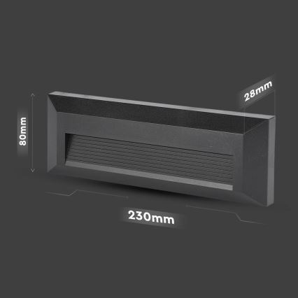 LED Außen-Treppenleuchte LED/3W/230V IP65 4000K Schwarz