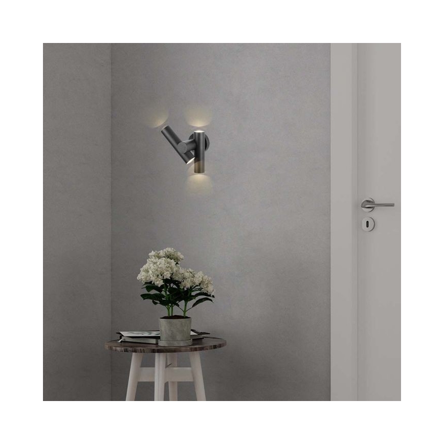 LED Außenwandleuchte flexibel 2xLED/3W/230V 4000K IP44 schwarz