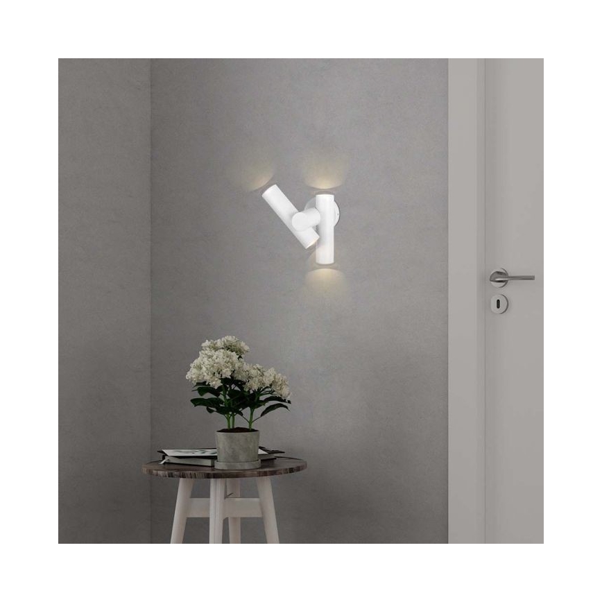 LED Außenwandleuchte flexibel 2xLED/3W/230V 4000K IP44 Weiß