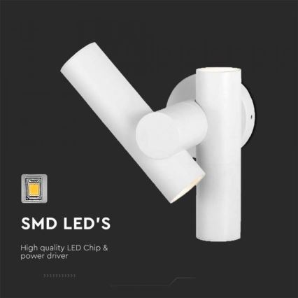 LED Außenwandleuchte flexibel 2xLED/3W/230V 4000K IP44 Weiß