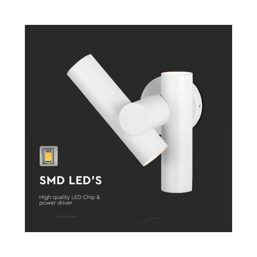 LED Außenwandleuchte flexibel 2xLED/3W/230V 4000K IP44 Weiß