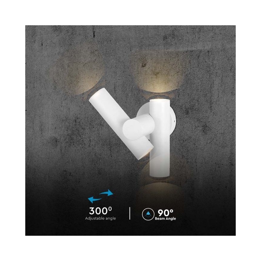 LED Außenwandleuchte flexibel 2xLED/3W/230V 4000K IP44 Weiß