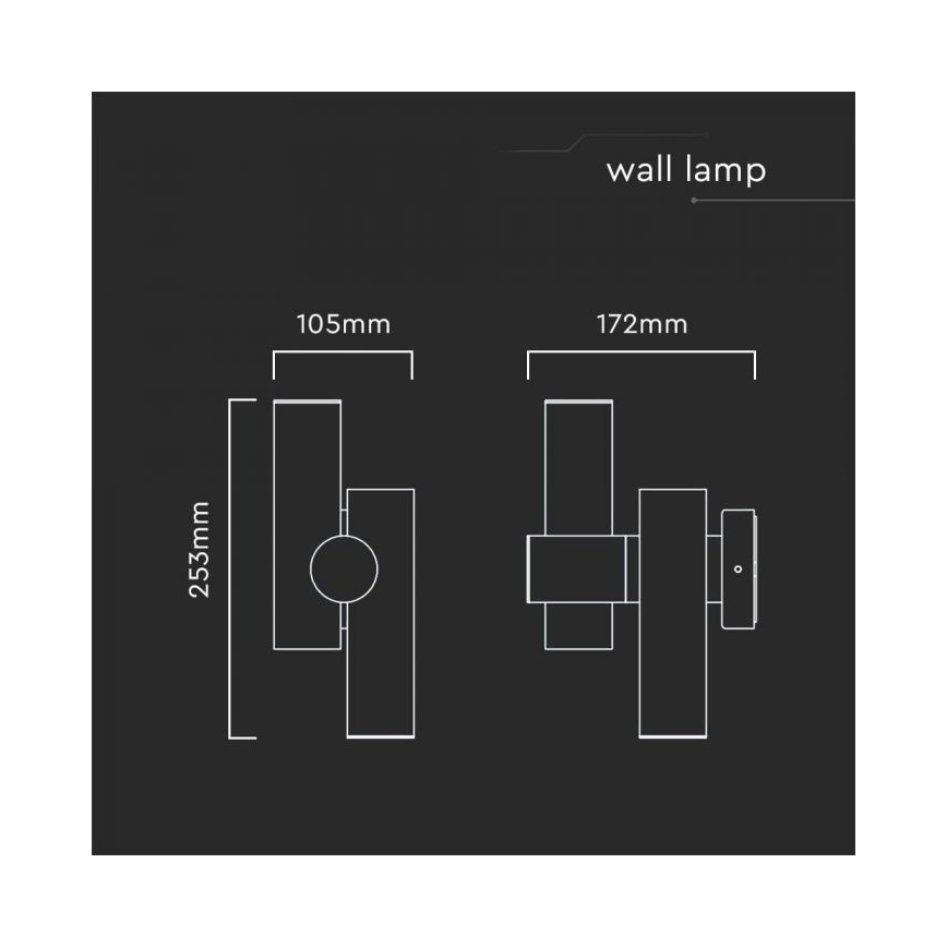 LED Außenwandleuchte flexibel 2xLED/3W/230V 4000K IP44 Weiß