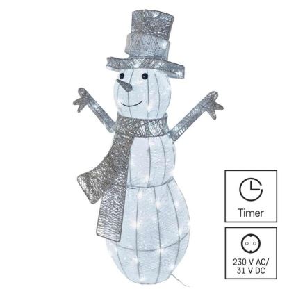 LED Außen-Weihnachtsdekoration 80xLED/3,6W/230V IP44 82 cm Schneemann