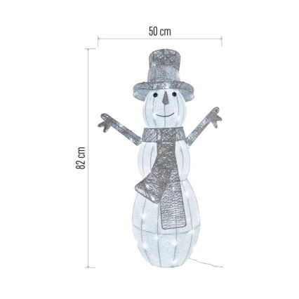 LED Außen-Weihnachtsdekoration 80xLED/3,6W/230V IP44 82 cm Schneemann