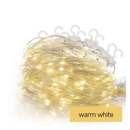 LED Außen-Weihnachtslichterkette 100xLED/8 Funktionen 7,9x0,7m IP44 warmweiß