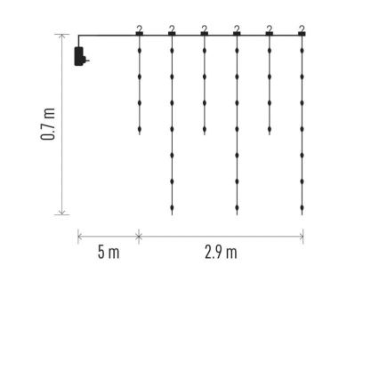 LED Außen-Weihnachtslichterkette 100xLED/8 Funktionen 7,9x0,7m IP44 warmweiß