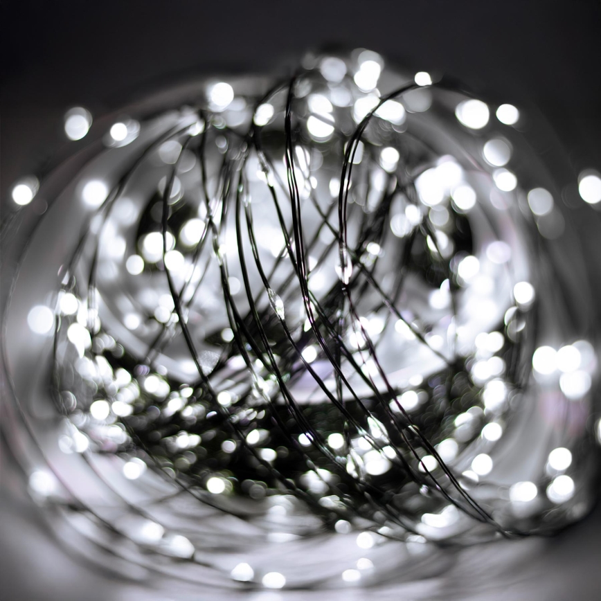 LED-Außen-Weihnachtslichterkette 1500xLED/230V 8 Funktionen 153 m IP44 kaltweiß + Fernbedienung