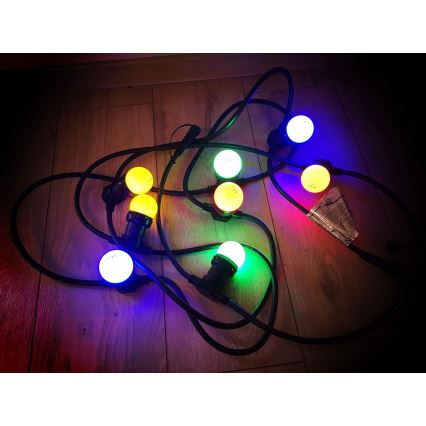 LED Außenlichterkette EASY CONNECT 8xE27 5m IP44 mehrfarbig