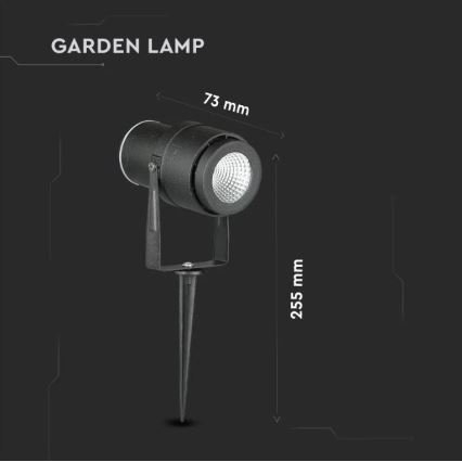 LED Außenlampe LED/12W/230V 3000K schwarz IP65