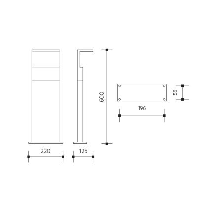 LED-Außenleuchte NATURA LED/12W/230V 4000K 60 cm IP65 braun/anthrazit