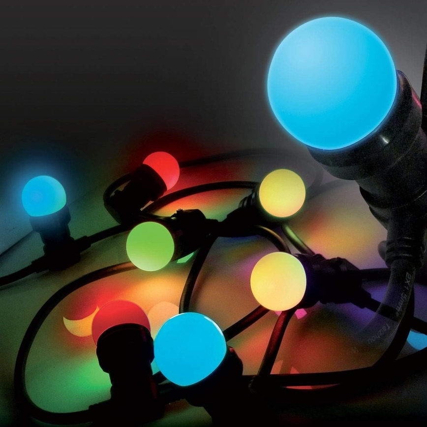 LED Außenlichterkette EASY CONNECT 8xE27 5m IP44 mehrfarbig