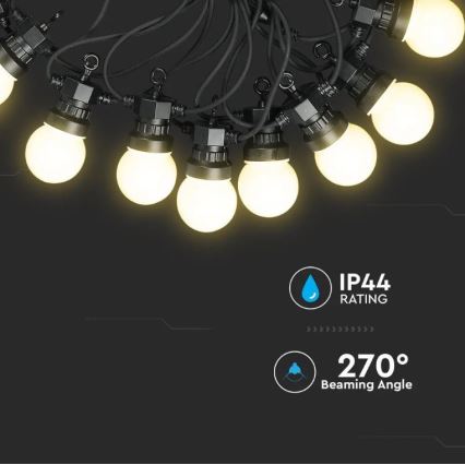 LED Außen-Lichterkette STRING 5m 10xLED/0,5W/230V IP44 3000K