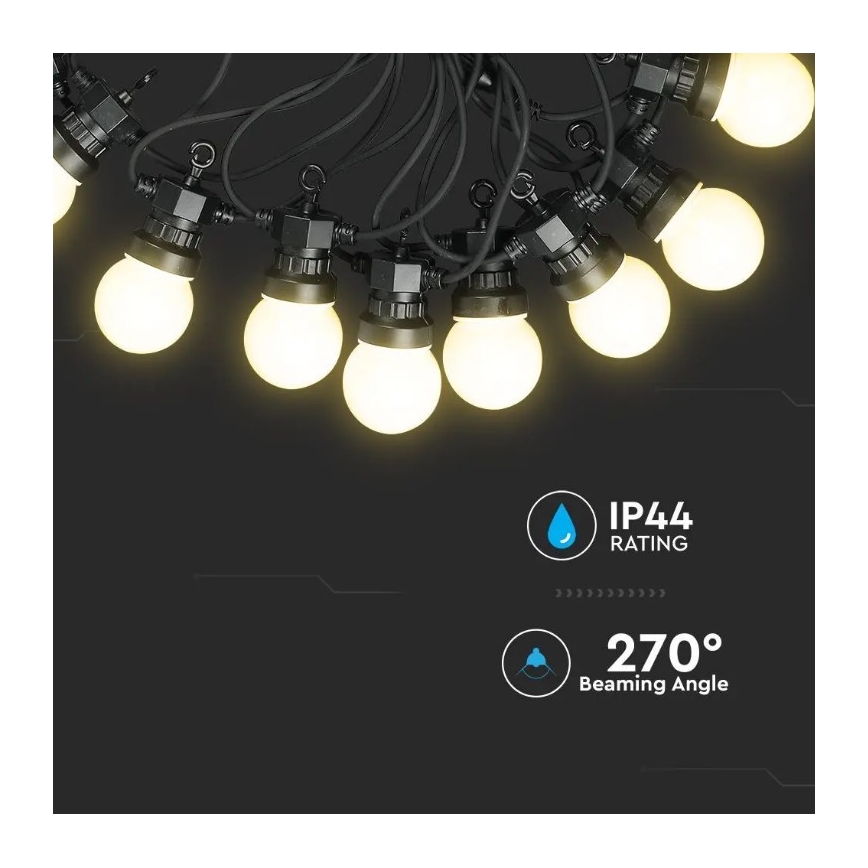 LED Außen-Lichterkette STRING 5m 10xLED/0,5W/230V IP44 3000K