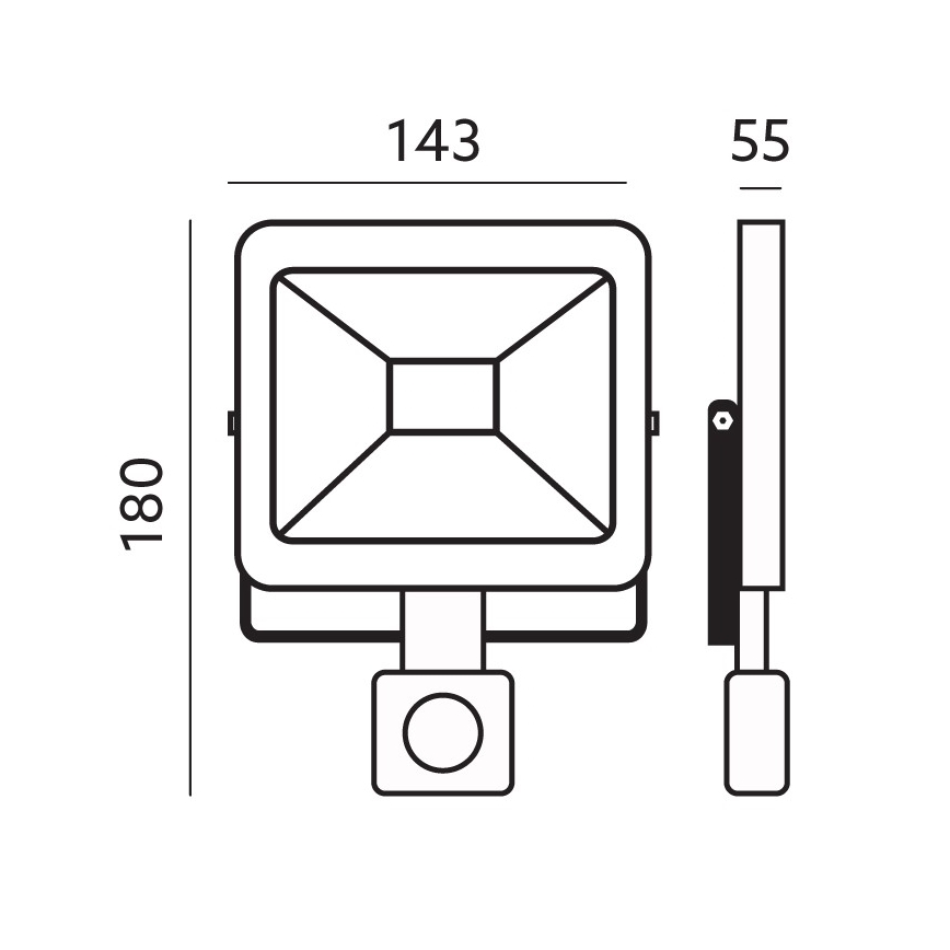 LED-Außenstrahler mit Sensor LED/20W/230V 6500K IP44