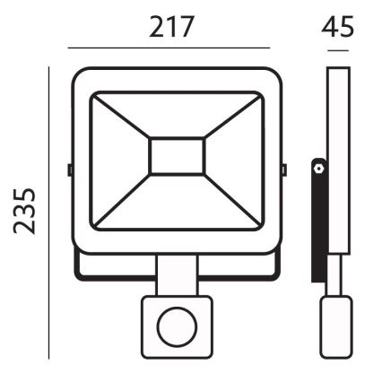 LED-Außenstrahler mit Sensor LED/50W/230V 6500K IP44