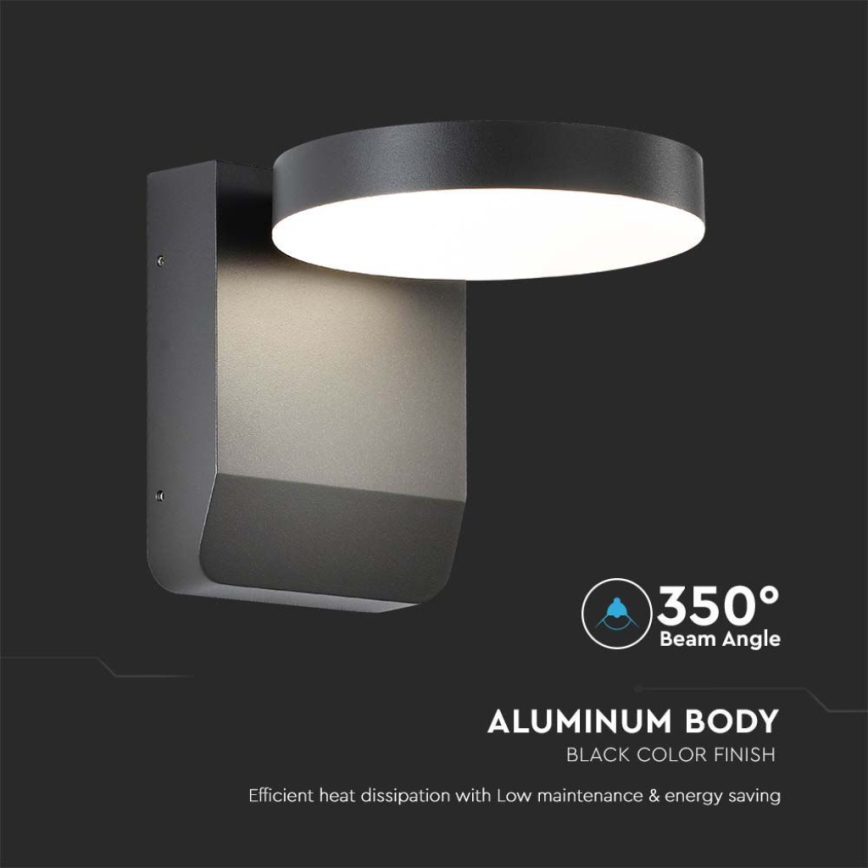 LED Außenwandleuchte flexibel LED/17W/230V IP65 3000K Schwarz