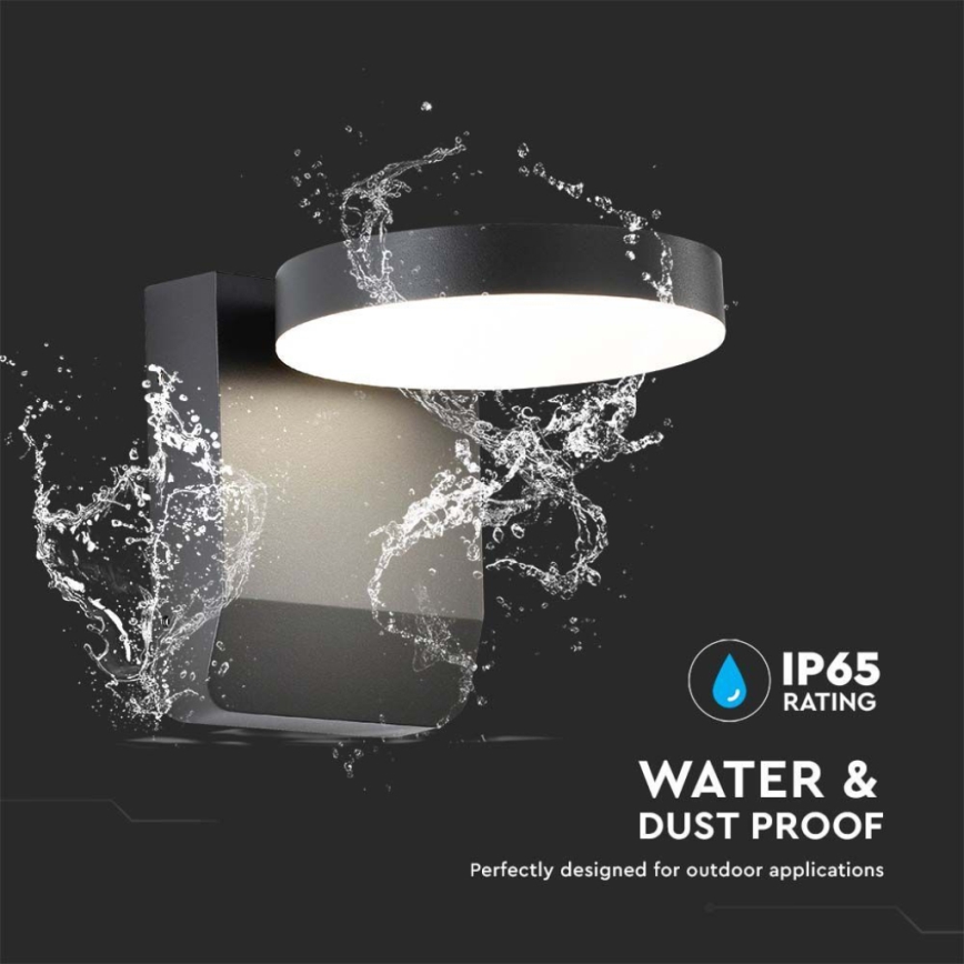 LED Außenwandleuchte flexibel LED/17W/230V IP65 3000K Schwarz