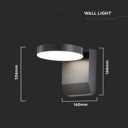 LED Außenwandleuchte flexibel LED/17W/230V IP65 3000K Schwarz