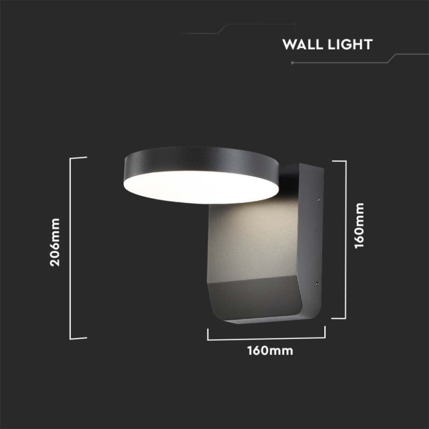 LED Außenwandleuchte flexibel LED/17W/230V IP65 3000K Schwarz