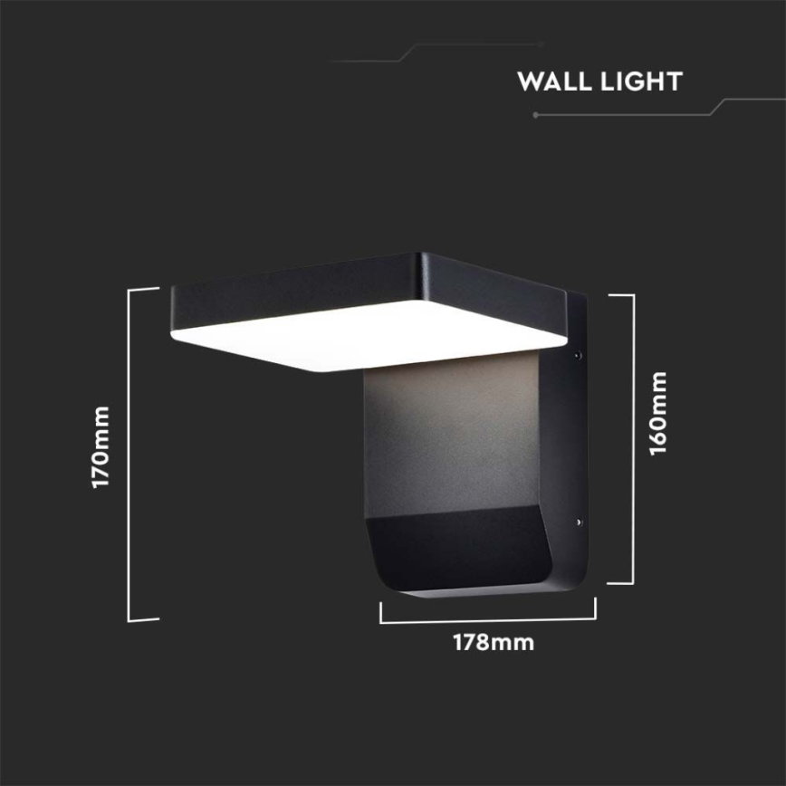 LED Außenwandleuchte flexibel LED/17W/230V IP65 4000K schwarz