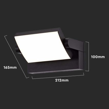 LED Außenwandleuchte LED/17W/230V 3000K IP65 Schwarz