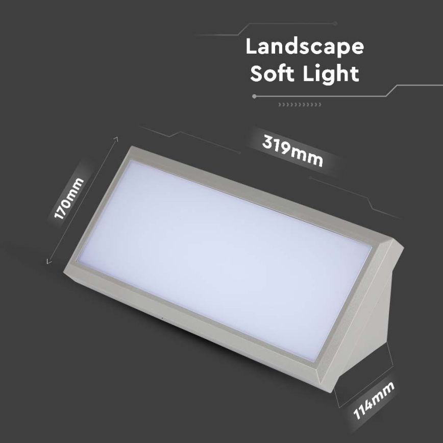 LED Außenwandleuchte LED/20W/230V 4000K IP65 grau