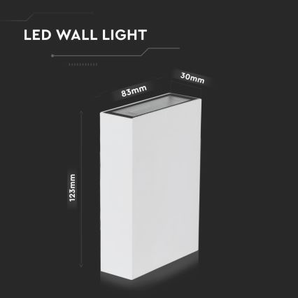 LED Außenwandleuchte LED/4W/230V 6400K IP65 Weiß
