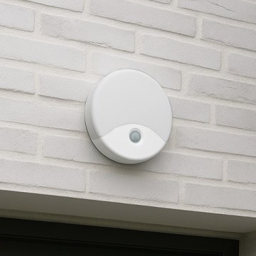 LED-Außenwandleuchte mit Bewegungsmelder, LED/18 W/230 V, IP44, weiß