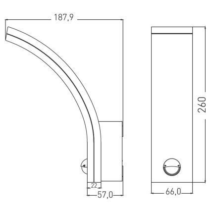 LED Dimmbare Außenwandleuchte mit Bewegungsmelder und Dämmerungssensor LED/12/15/20W/230V IP65 schwarz