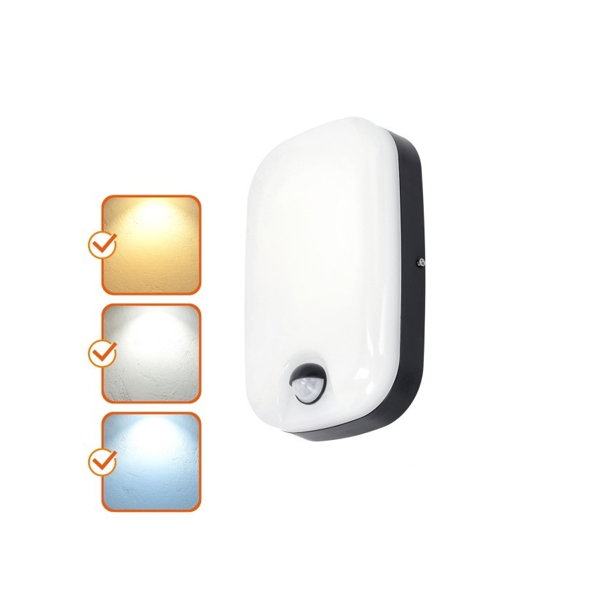 LED Außenwandleuchte mit Bewegungs- und Dämmerungssensor BAVANO LED/15W/230V 3000/4000/5700K IP54