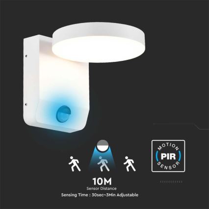 LED Außen-Wandflexleuchte mit Sensor LED/17W/230V IP65 4000K Weiß