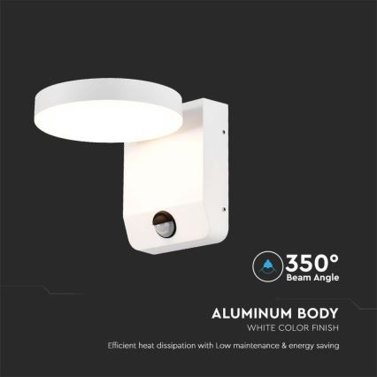 LED Außen-Wandflexleuchte mit Sensor LED/17W/230V IP65 4000K Weiß