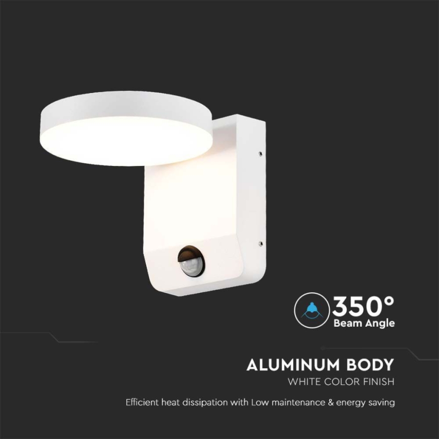 LED Außen-Wandflexleuchte mit Sensor LED/17W/230V IP65 4000K Weiß