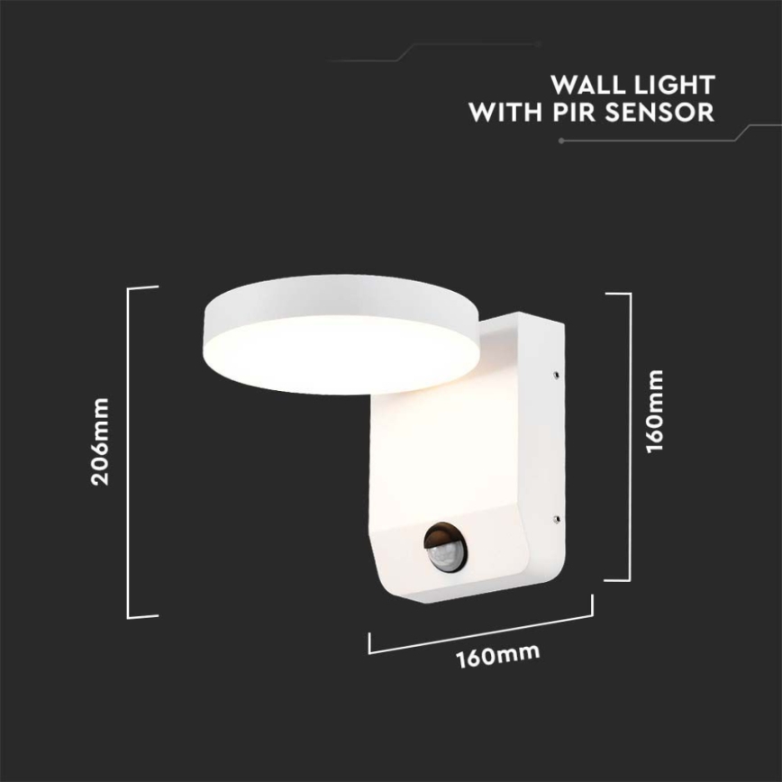 LED Außen-Wandflexleuchte mit Sensor LED/17W/230V IP65 4000K Weiß