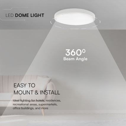 LED Badezimmer-Deckenleuchte SAMSUNG CHIP LED/18W/230V IP44 4000K Ø 25 cm Weiß