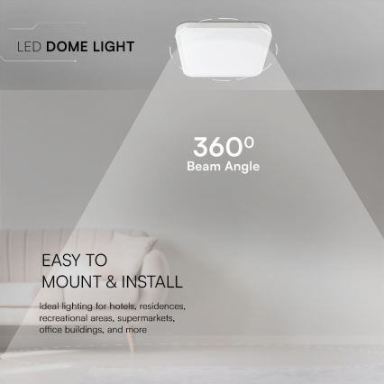 LED Badezimmer-Deckenleuchte SAMSUNG CHIP LED/24W/230V IP44 4000K 29x29 cm Weiß