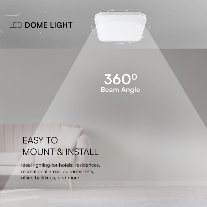 LED Badezimmer-Deckenleuchte SAMSUNG CHIP LED/24W/230V IP44 4000K 29x29 cm Weiß