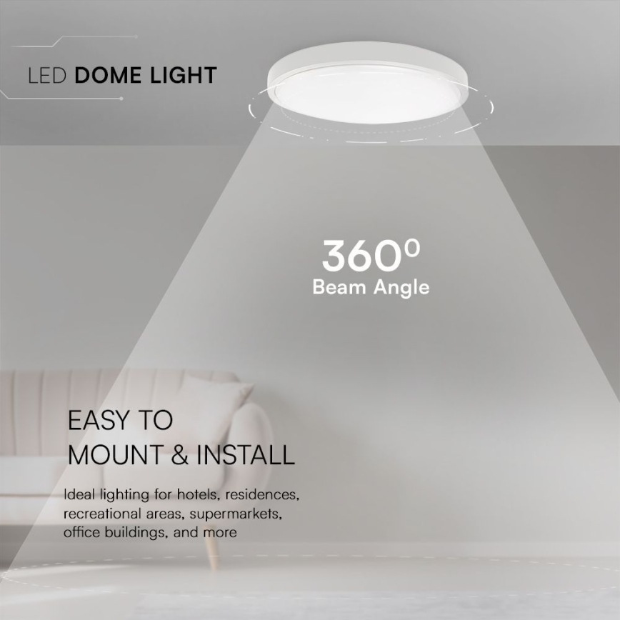 LED Badezimmer-Deckenleuchte SAMSUNG CHIP LED/24W/230V IP44 6500K Ø 29 cm Weiß