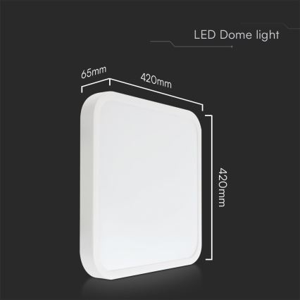 LED Badezimmer-Deckenleuchte SAMSUNG CHIP LED/48W/230V IP44 4000K 42x42 cm Weiß