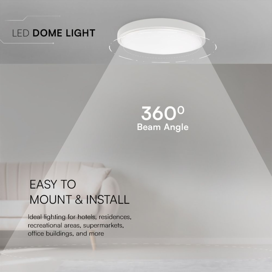 LED Badezimmer-Deckenleuchte SAMSUNG CHIP LED/18W/230V IP44 6500K Ø 25 cm Weiß