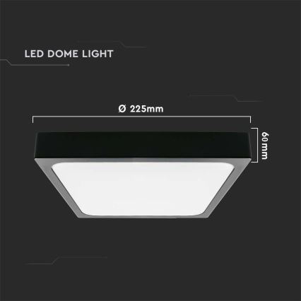 LED Badezimmer-Deckenleuchte mit Sensor LED/18W/230V 4000K IP44 22,5x22,5 cm schwarz